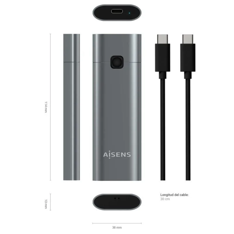 Caja Externa para Disco SSD M.2 NVMe Aisens ASM2-021GR, foto 3