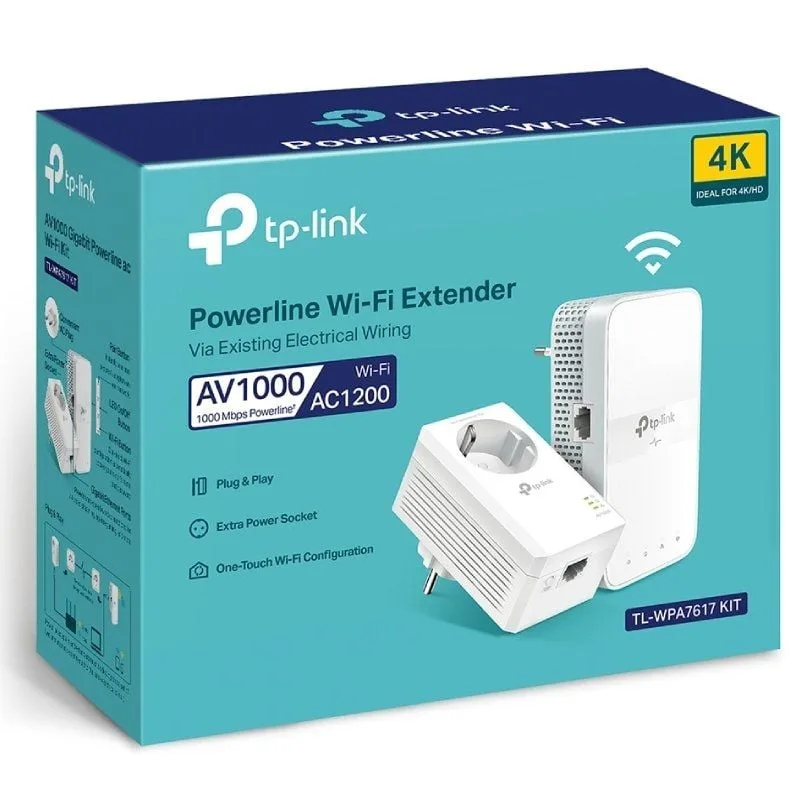 Adaptador Powerline TP-Link TL-WPA7617 KIT 1000Mbps, foto 3