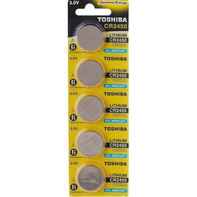 Pack de 5 Pilas de Botón Toshiba CR2450