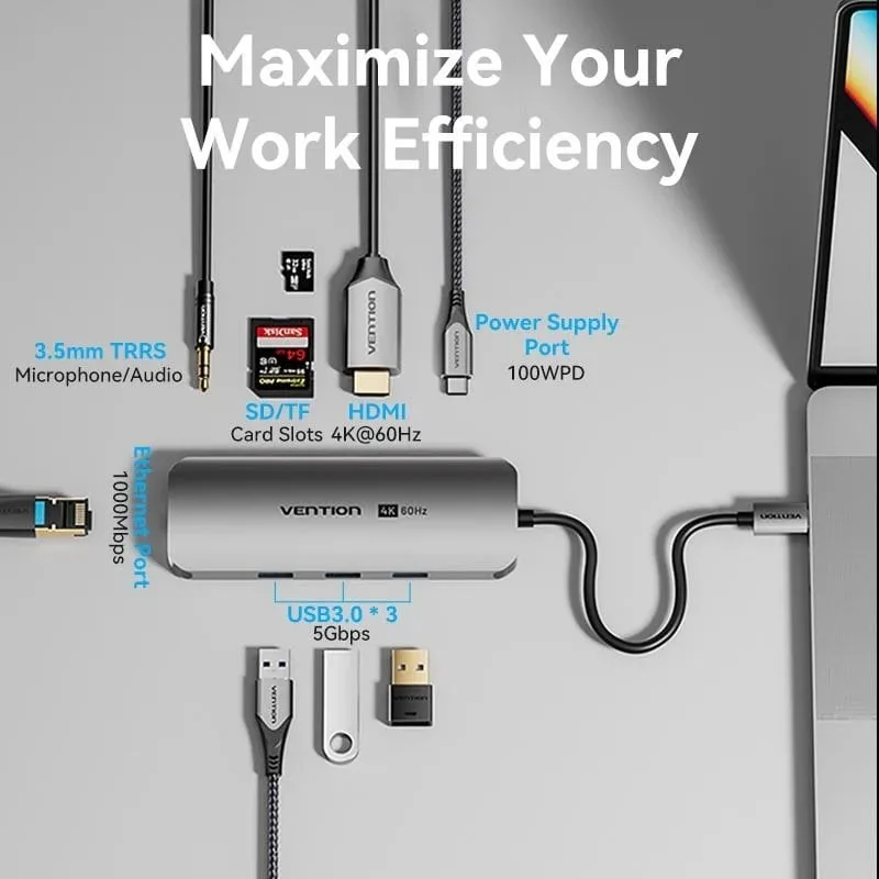 Docking USB Tipo-C Vention TQLHB, foto 3