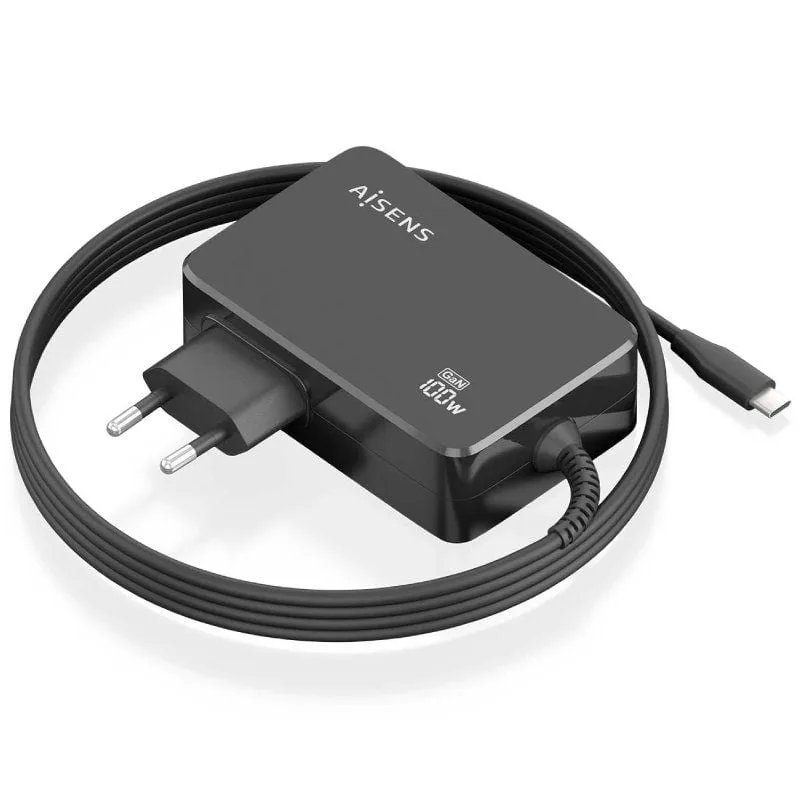 Cargador de Portátil GaN Aisens ASCH-1PD100WL50-BK USB Tipo-C