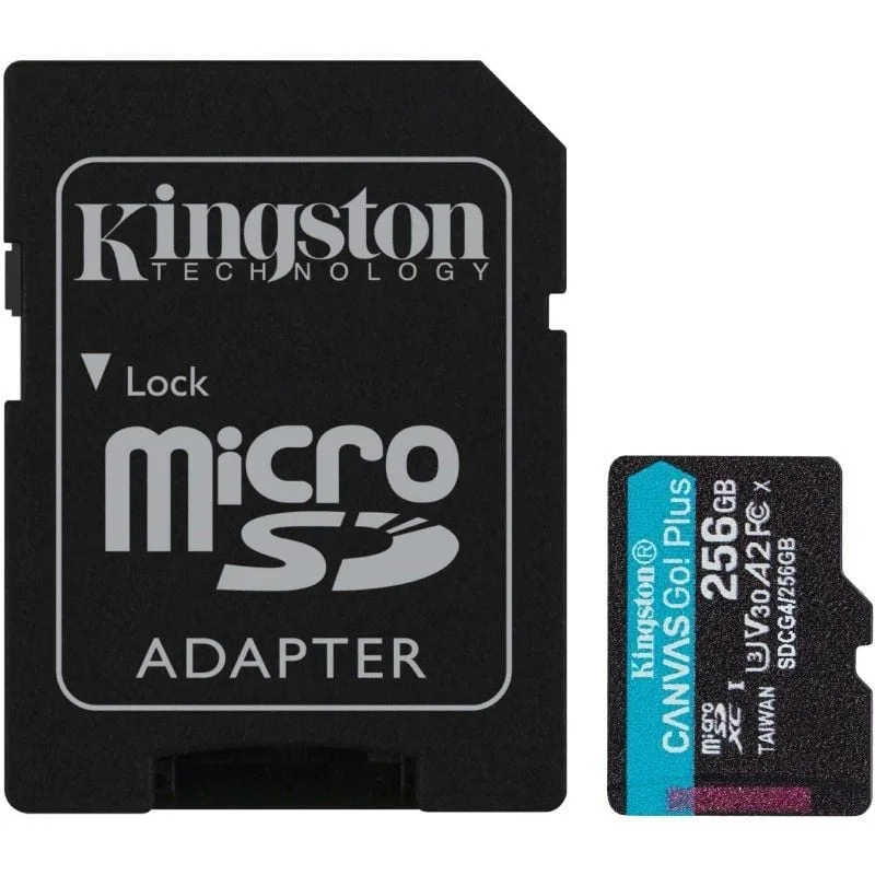 Tarjeta de Memoria Kingston CANVAS Go! Plus 256GB microSD XC con Adaptador