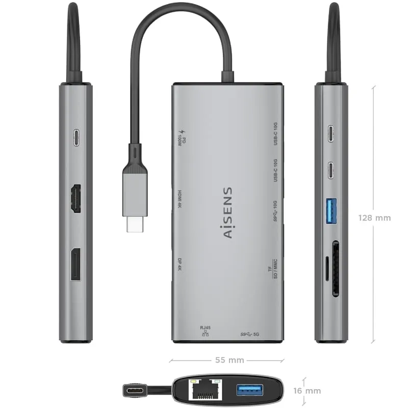 Docking USB Tipo-C Aisens ASUC-10P050-GR, foto 4