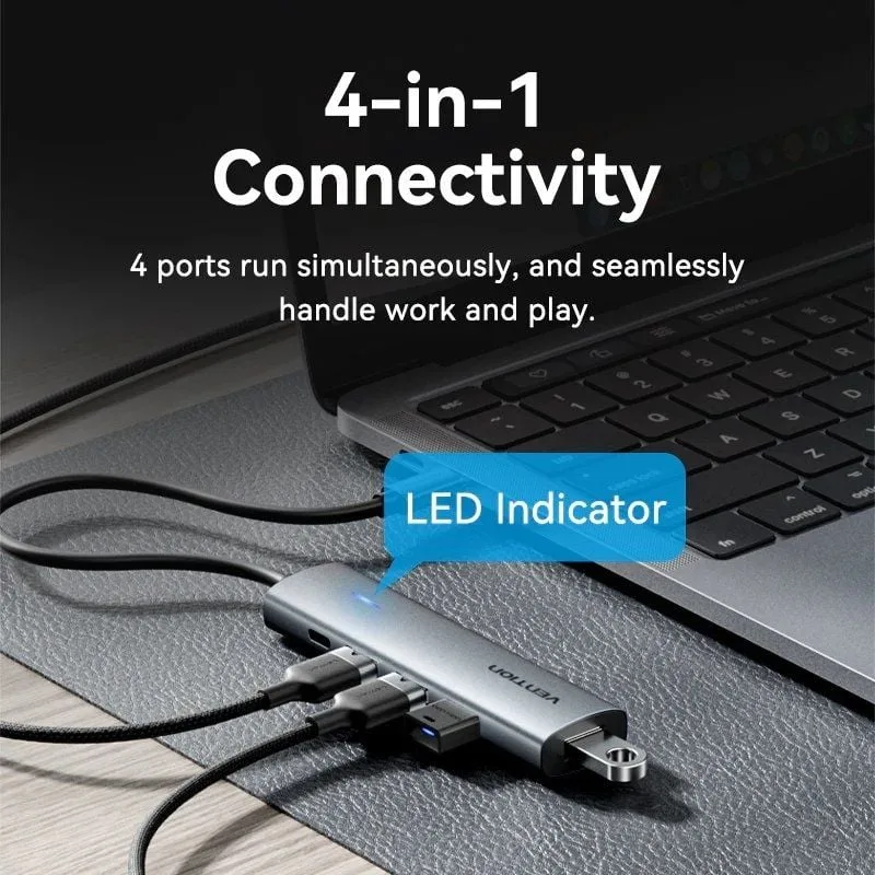Hub USB Tipo-C 3.0 Vention TGZHB, foto 3