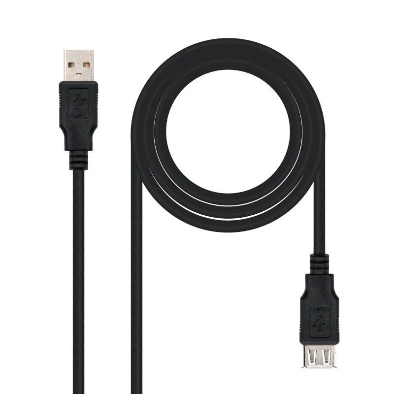 Cable Alargador USB 2.0 Nanocable 10.01.0203-BK