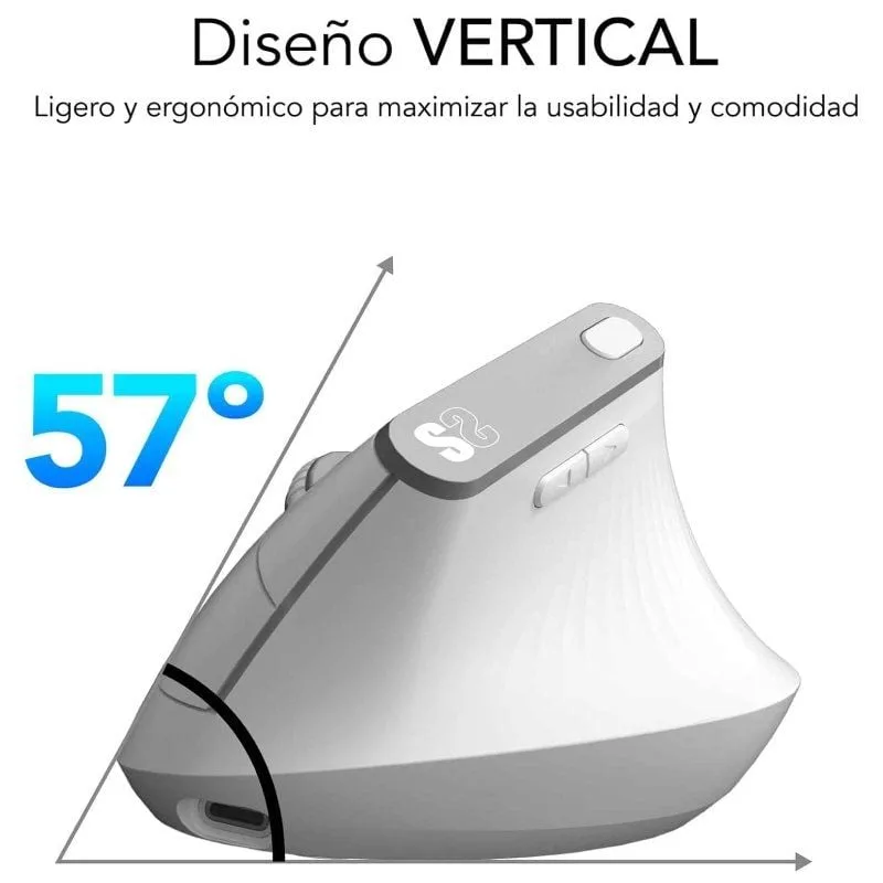 Ratón Vertical Inalámbrico Subblim Nature Vertical Ergo Dual Battery, foto 3