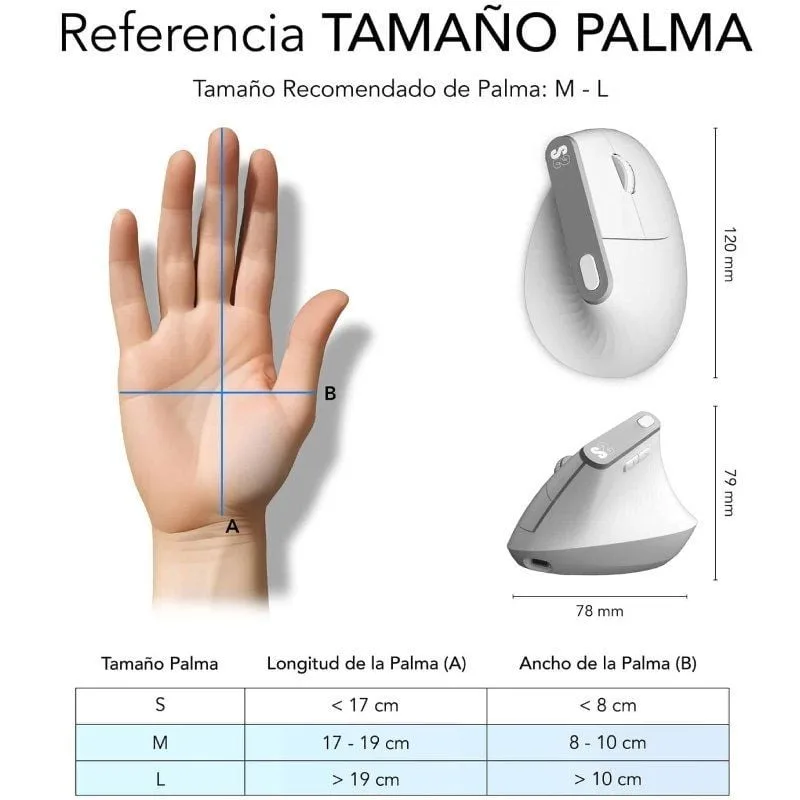 Ratón Vertical Inalámbrico Subblim Nature Vertical Ergo Dual Battery, foto 5