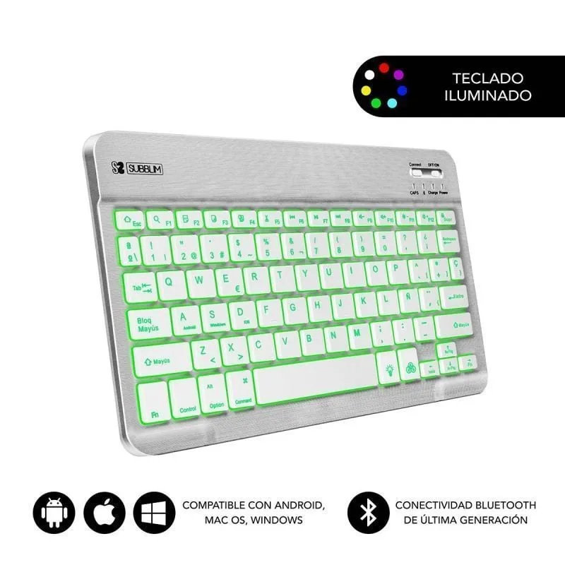 Teclado Compacto Inalámbrico Subblim Smart Backlit