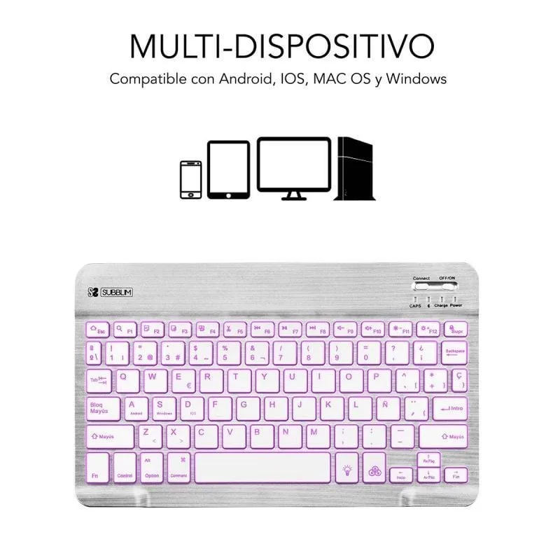 Teclado Compacto Inalámbrico Subblim Smart Backlit, foto 2