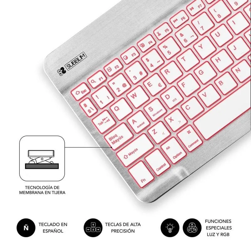 Teclado Compacto Inalámbrico Subblim Smart Backlit, foto 4
