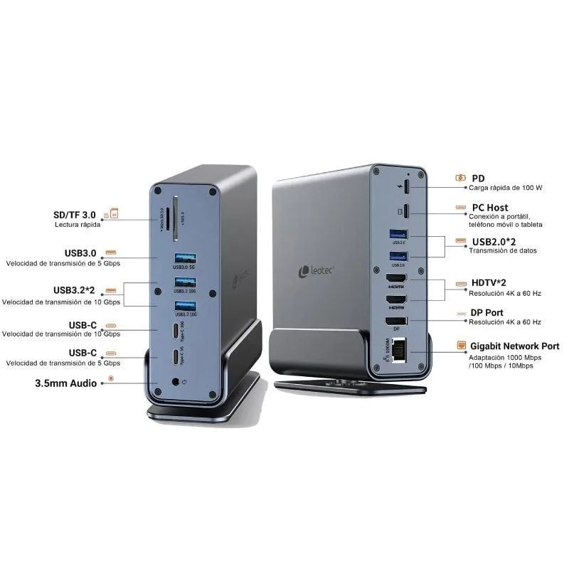 Docking USB Tipo-C Leotec LEDS06, foto 4