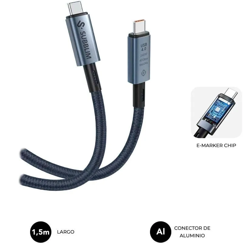 Cable USB 4.0 Tipo-C Subblim Cable High, foto 2