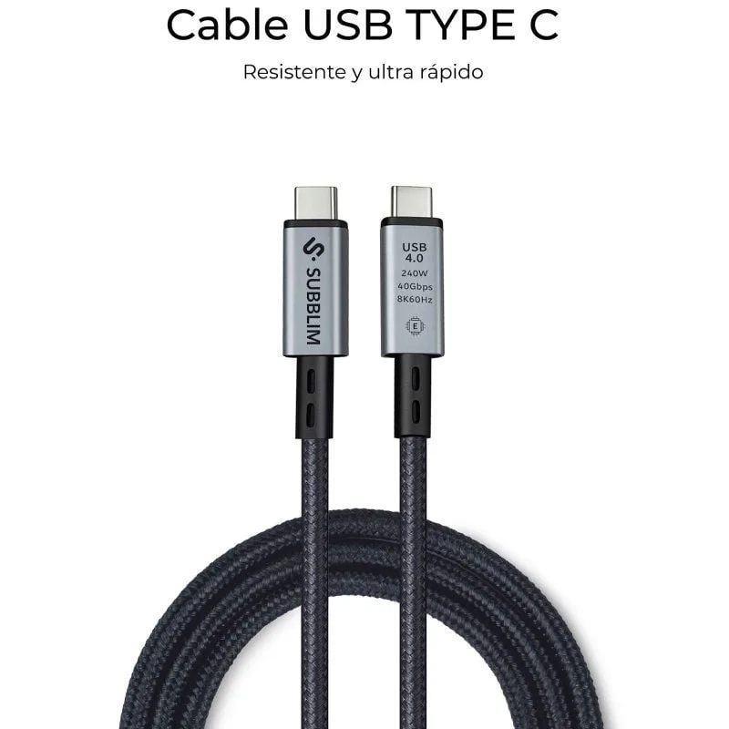 Cable USB 4.0 Tipo-C Subblim Cable High, foto 3