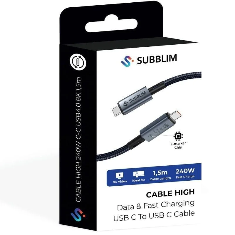 Cable USB 4.0 Tipo-C Subblim Cable High, foto 5