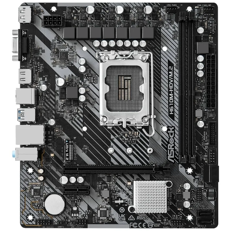 Placa Base Asrock H610M-HDV M2 R2 Socket 1700, foto 2