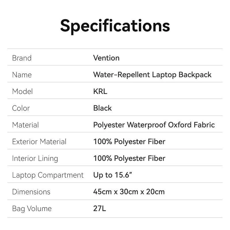 Mochila Vention KRLB0 para Portátiles hasta 15.6", foto 4