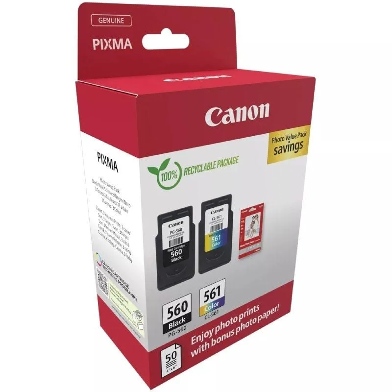 Cartucho de Tinta Original Canon PG-560 + CL-561 Multipack, foto 2