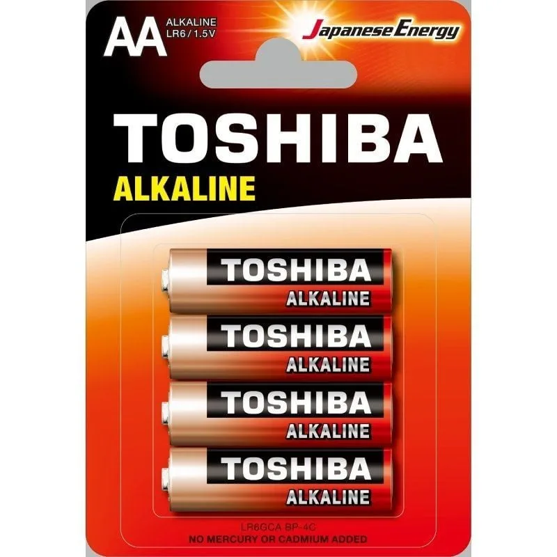 Pack de 4 Pilas AA Toshiba Alkaline LR6