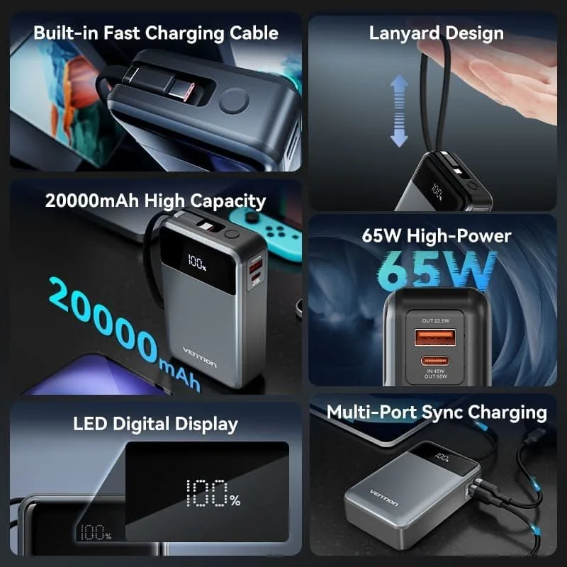 Powerbank 20000mAh Vention FHYB0, foto 3