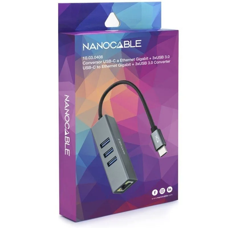 Hub USB Tipo-C Nanocable 10.03.0408, foto 3