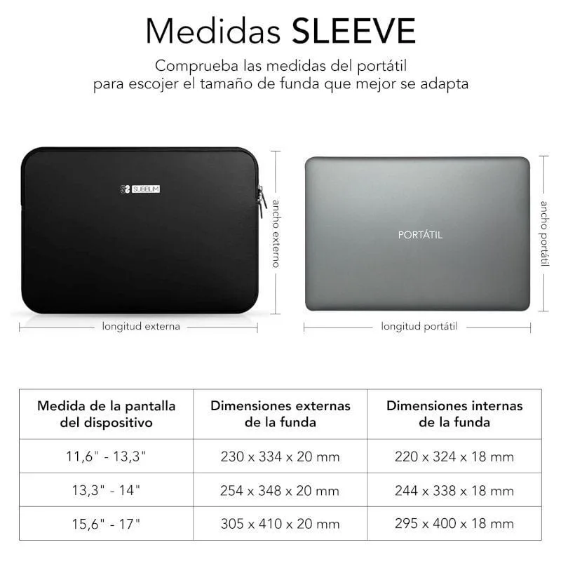 Funda Subblim Business Laptop Sleeve Neoprene para Portátiles 13.3"-14", foto 2