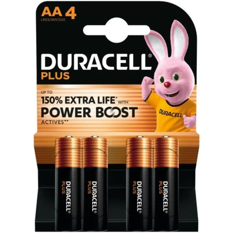 Pack de 4 Pilas AA Duracell Plus Power Boost DPBLR6B4