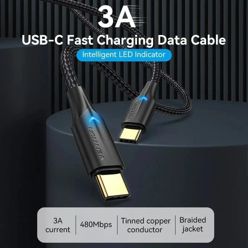 Cable USB 2.0 Tipo-C 3A Vention TAUBI, foto 2