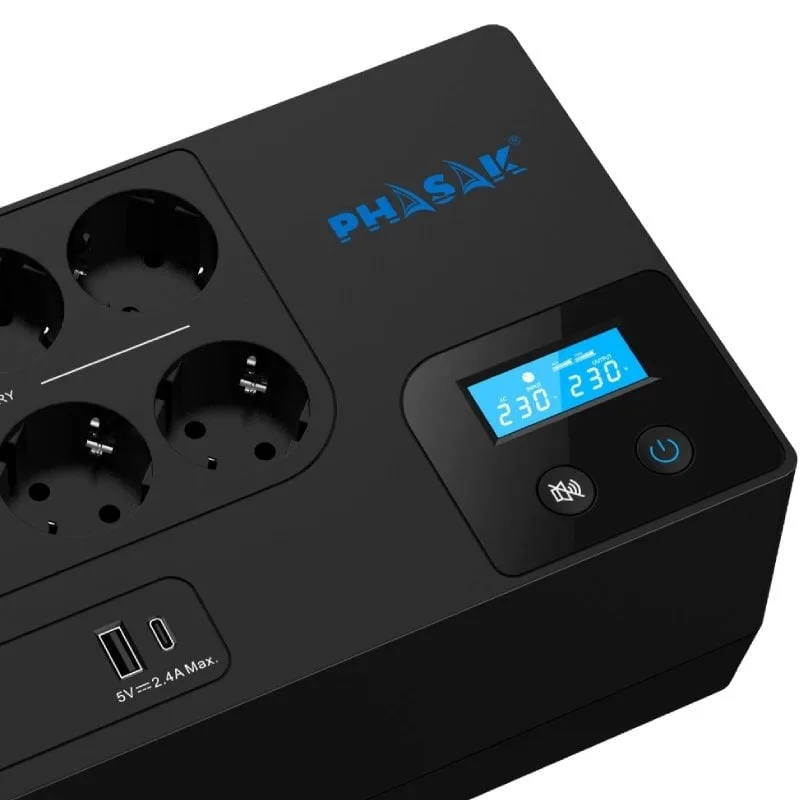 SAI Línea Interactiva Phasak Smart Home 1050VA, foto 3