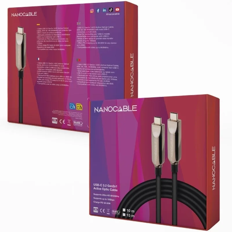 Cable USB 3.2 Tipo-C AOC Nanocable 10.01.4605, foto 4