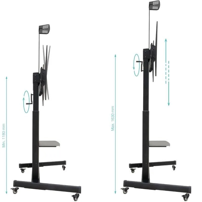Soporte de Suelo Inclinable con Ruedas TooQ FS20406HM-B para TV de 60-100", foto 3