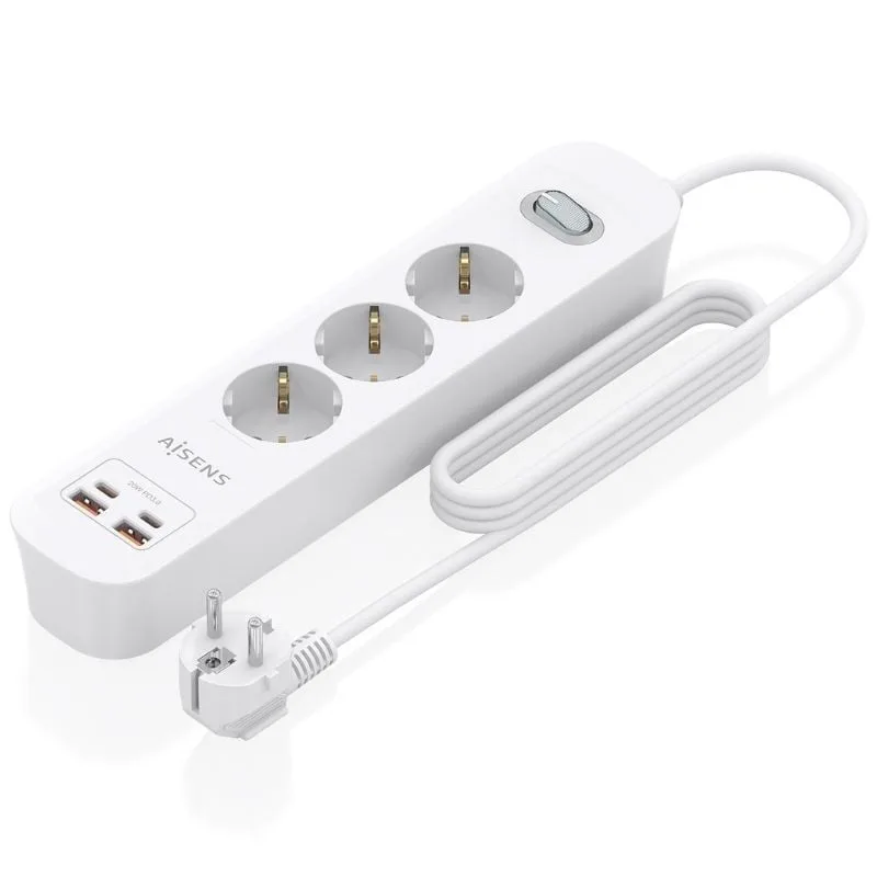 Regleta con Interruptor Aisens ASPS-2A2C10-W