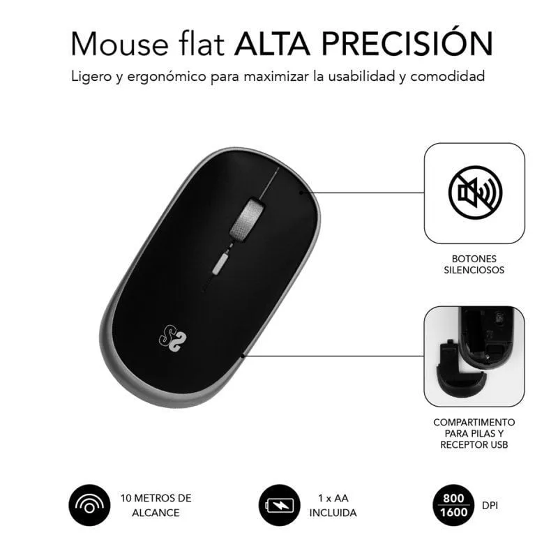 Ratón Mini Inalámbrico Subblim Wireless Mini, foto 4