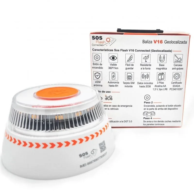Luz baliza de emergencia para coche SOS Flash V16 Connected IoT BAL/2, foto 5