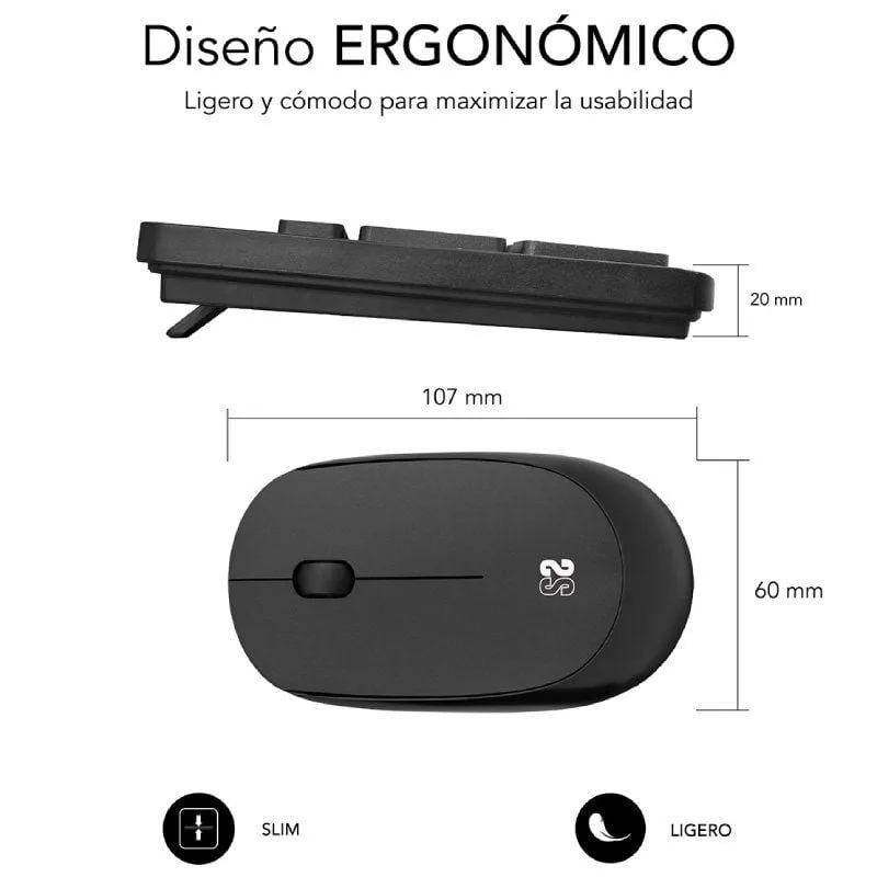 Teclado y Ratón Inalámbrico Subblim Combo Business Slim CSSW10, foto 2