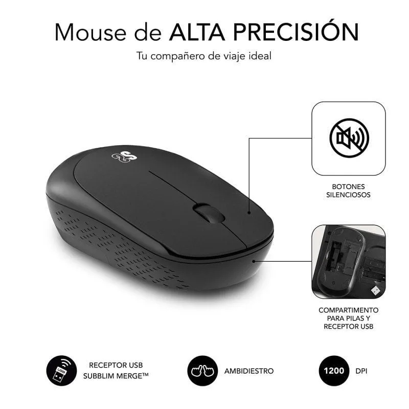 Teclado y Ratón Inalámbrico Subblim Combo Business Slim CSSW10, foto 4