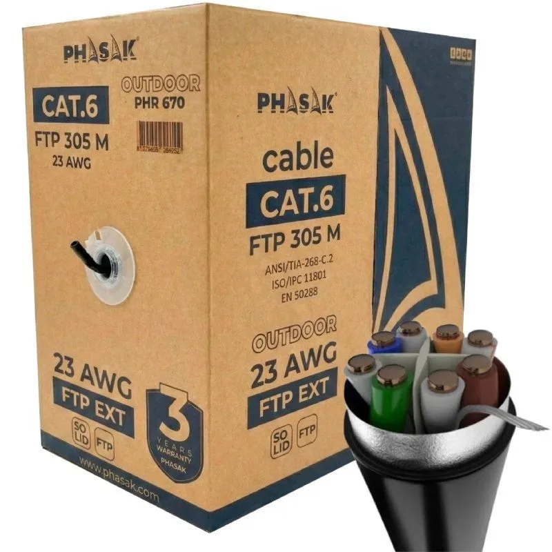 Bobina de Cable RJ45 FTP Phasak PHR 670 Cat.6
