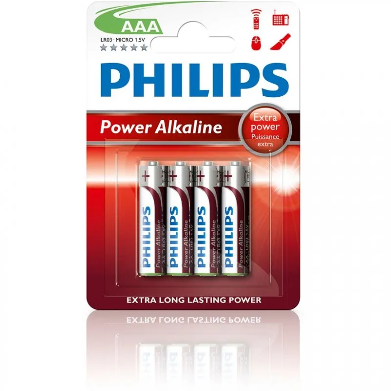 Pack de 4 Pilas AAA Philips LR03P4B/10