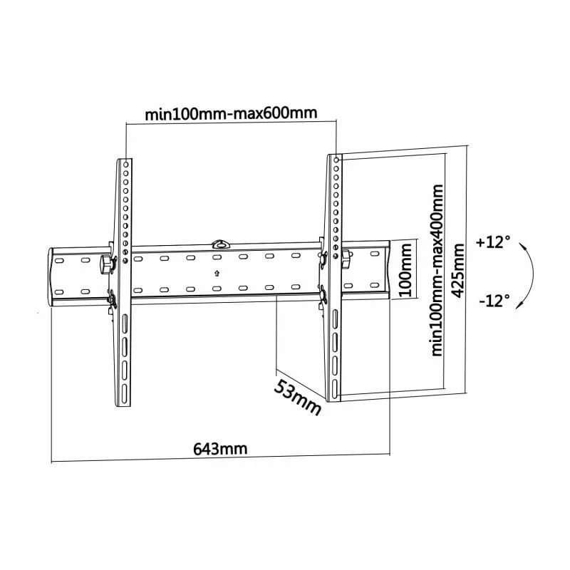 Soporte de Pared Fijo Inclinable Aisens WT70T-017 para TV de 37-70", foto 5