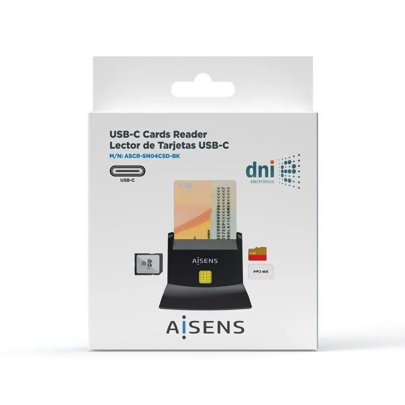 Lector de DNI y Tarjetas Aisens ASCR-SN04CSD-BK, foto 5