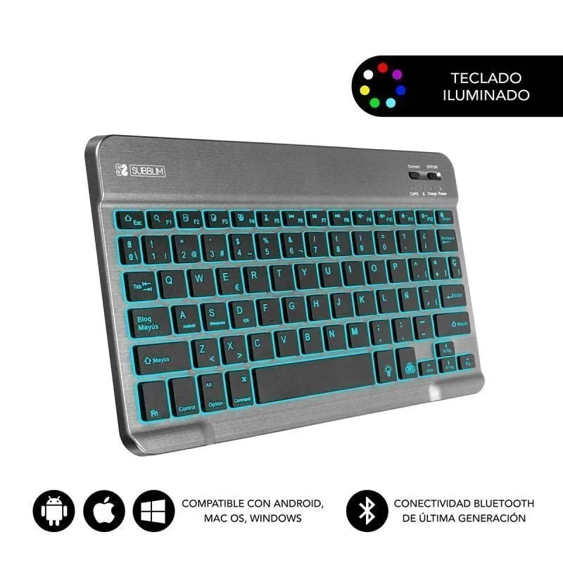 Teclado Compacto Inalámbrico Subblim Smart Backlit