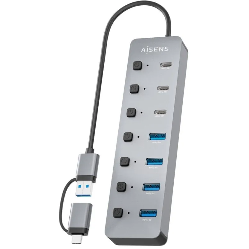 Hub USB Tipo-C + USB 3.1 Aisens ASUC-8P043-GR, foto 3