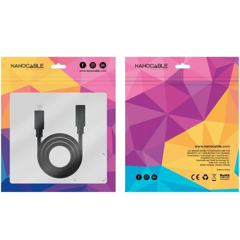 Cable Alargador USB Tipo-C 3.2 Nanocable 10.01.4502, foto 4