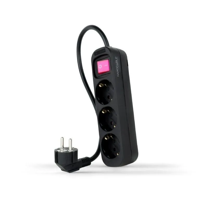 Regleta con Interruptor Nanocable 10.38.0003-BK