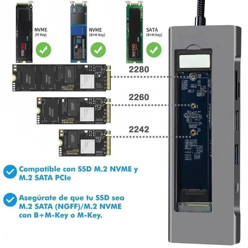 Docking/Caja Externa USB Tipo-C Leotec LEDS07, foto 4