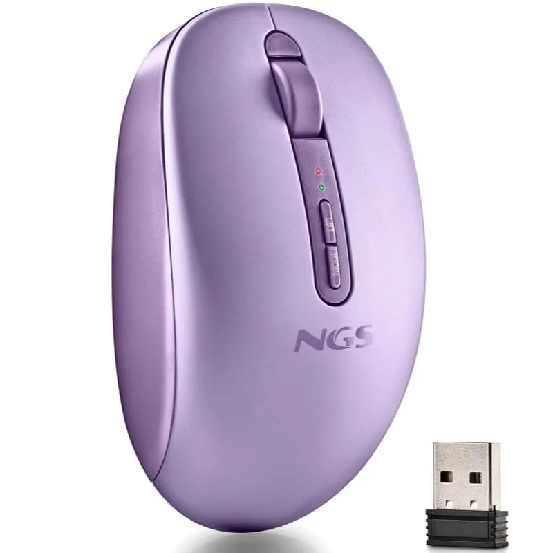 Ratón Ergonómico Inalámbrico NGS Fog Dual FOGDUALPURPLE Silencioso