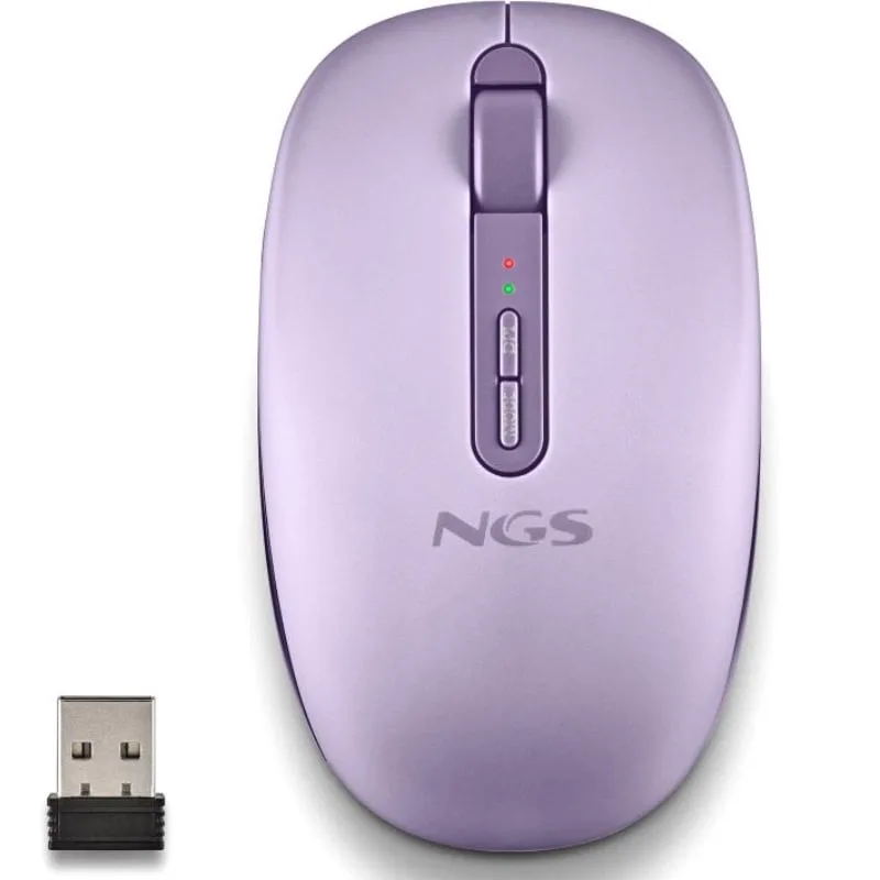 Ratón Ergonómico Inalámbrico NGS Fog Dual FOGDUALPURPLE Silencioso, foto 2