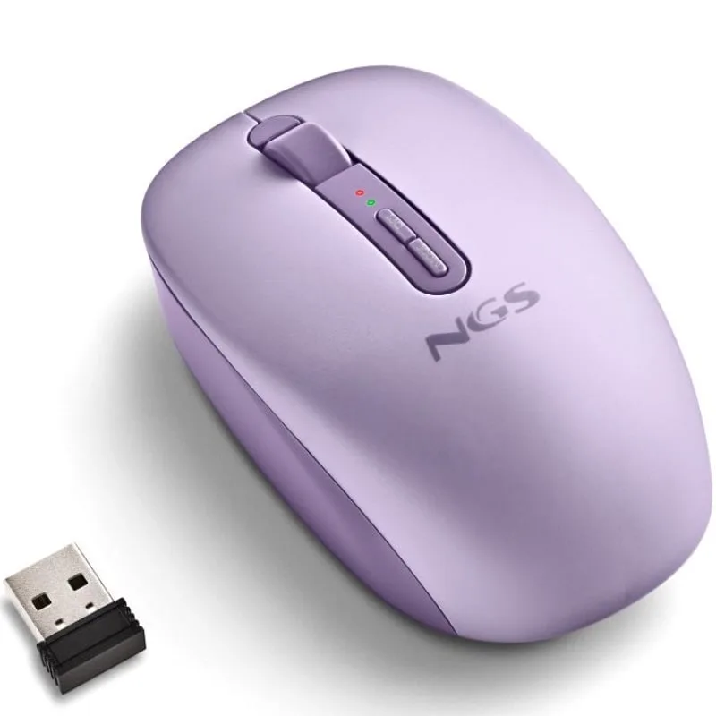 Ratón Ergonómico Inalámbrico NGS Fog Dual FOGDUALPURPLE Silencioso, foto 3