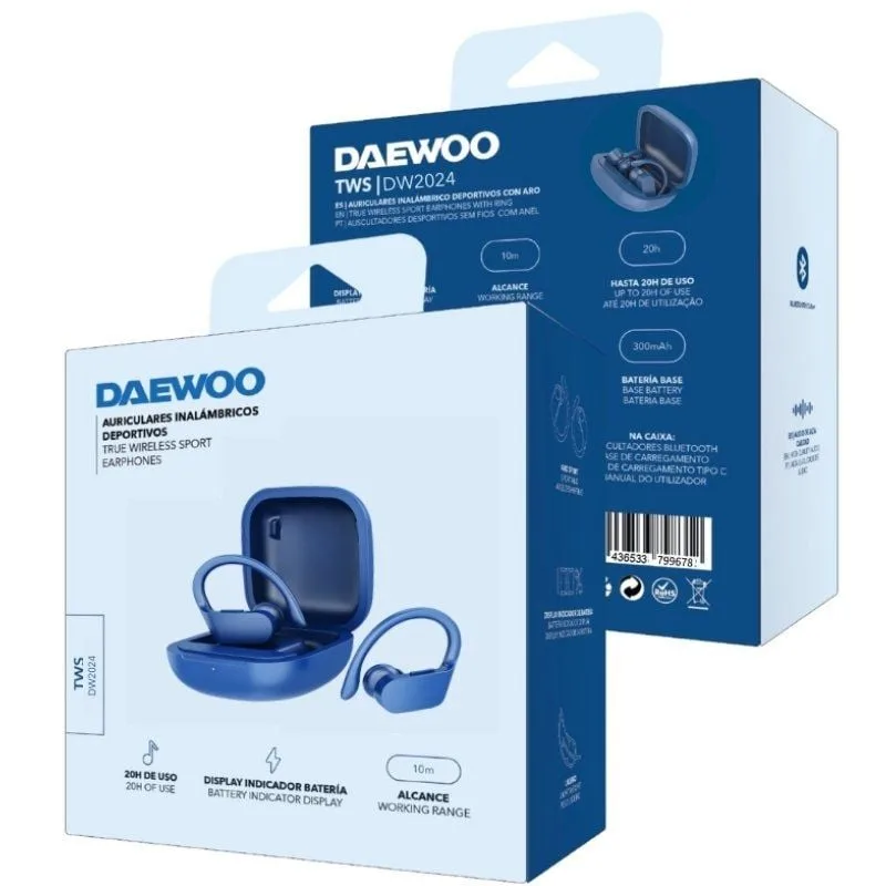 Auriculares Deportivos Bluetooth Daewoo DW2024 con estuche de carga, foto 4