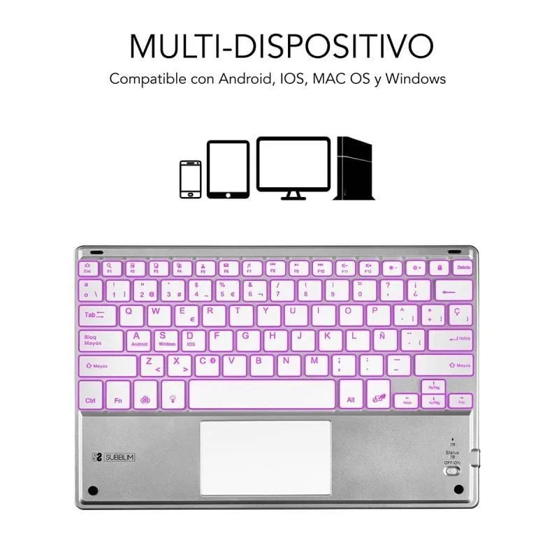 Teclado Compacto Inalámbrico Subblim SMBT50, foto 2