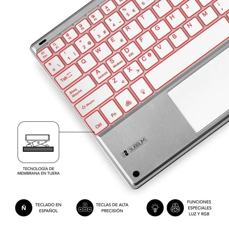 Teclado Compacto Inalámbrico Subblim SMBT50, foto 4